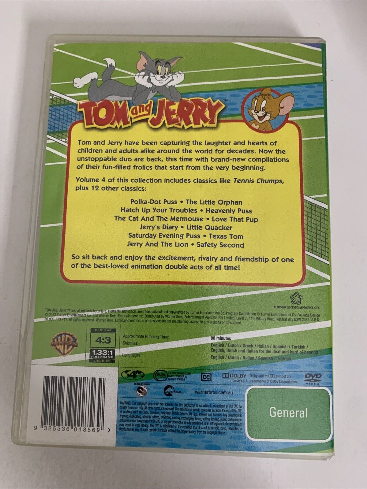 Tom And Jerry Classic Collection : Volume 4 (DVD, 2000)  Animation Region 4
