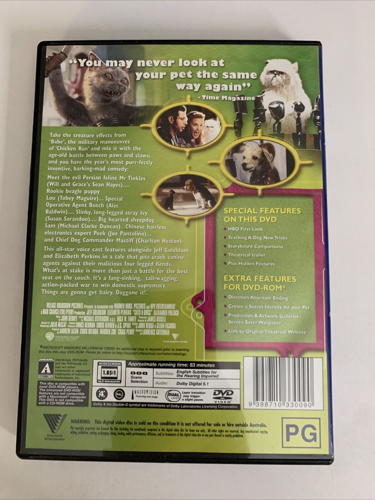 Cats & Dogs (DVD, 2001) Animated Film Region 4