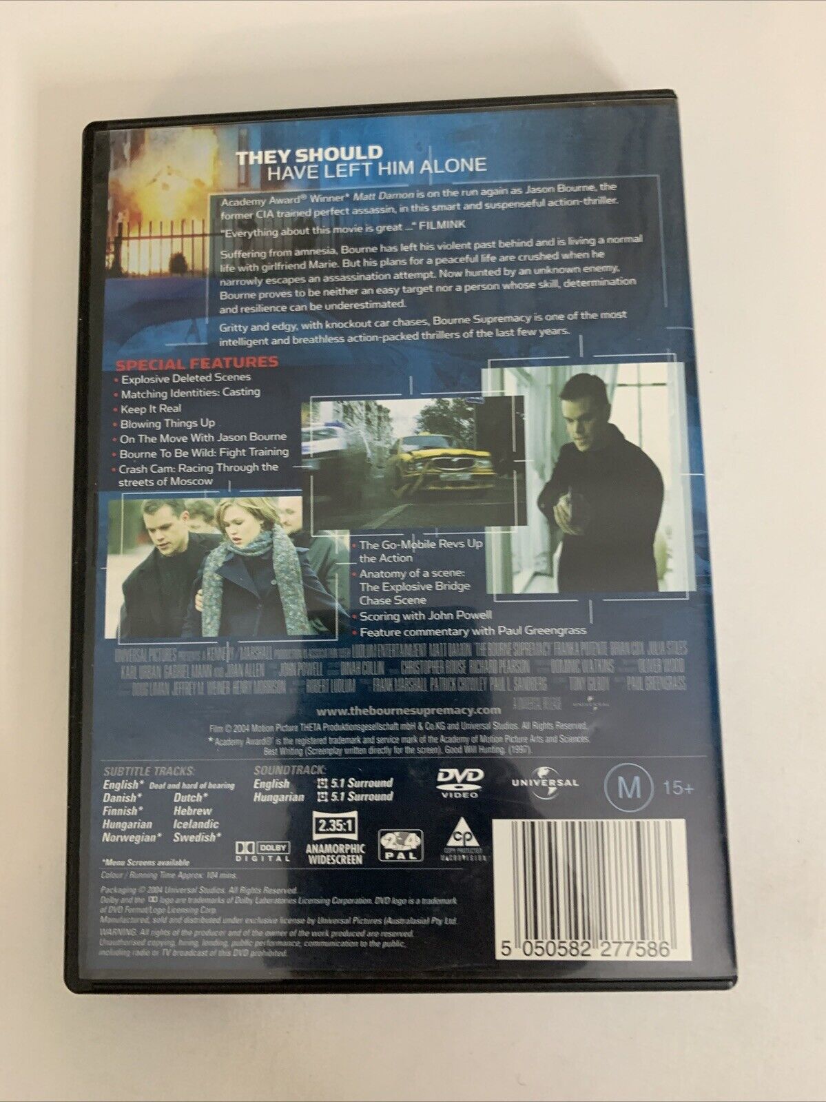 The Bourne Supremacy (DVD, 2004) Matt Damon, Julia Stiles  Region 4 &2