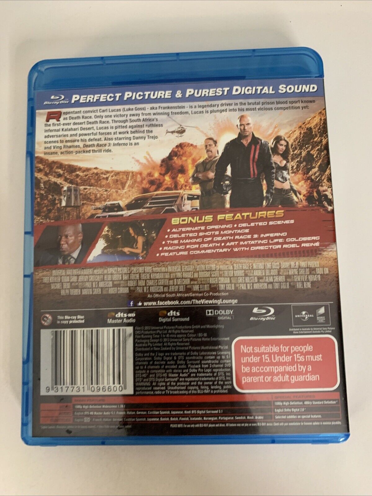 Death Race 3 Inferno (Blu-ray, 2013) Luke Goss, Tanit Phoenix