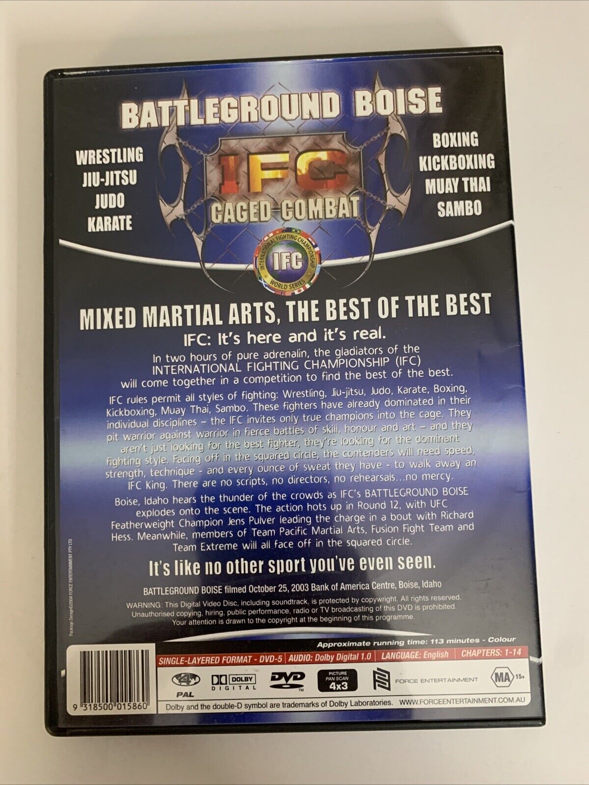Battleground Boise IFC Caged Combat (DVD, 2003) MMA Region 4