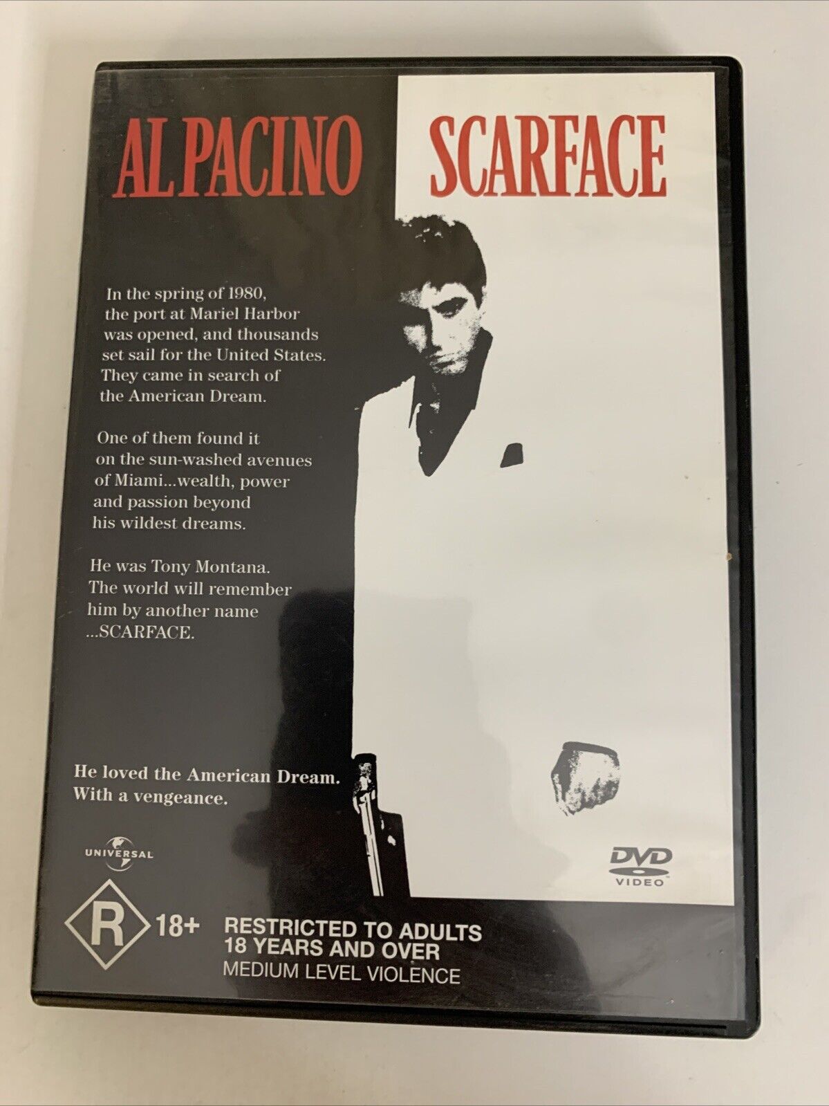 Scarface (DVD, 1983) Al Pacino, Steven Bauer, Michelle Pfeiffer  Region 4