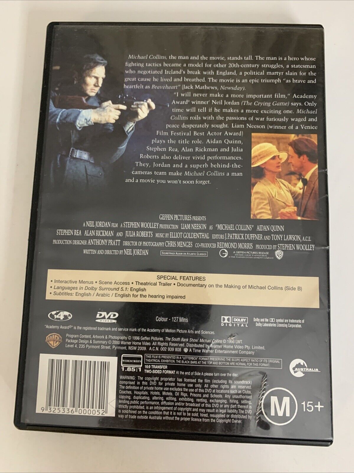 Michael Collins (DVD, 1996) Julia Roberts, Liam Neeson, Alan Rickman  Region 4
