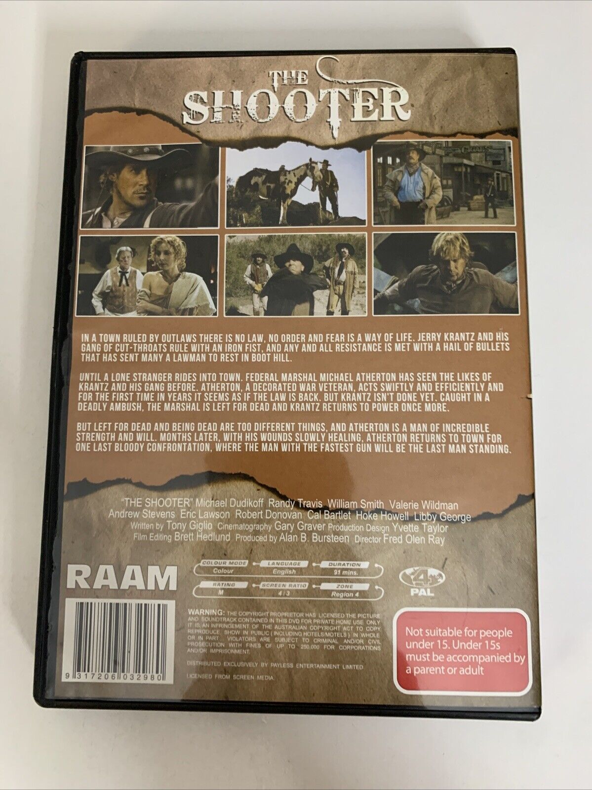 The Shooter (DVD, 1997) Michael Dudikoff, Randy Travis, Valerie Wildman Region 4