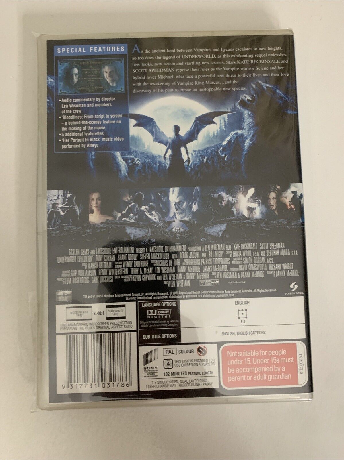 Underworld Evolution (DVD, 2005) Scott Speedman, Kate Beckinsale Region 4 NEW