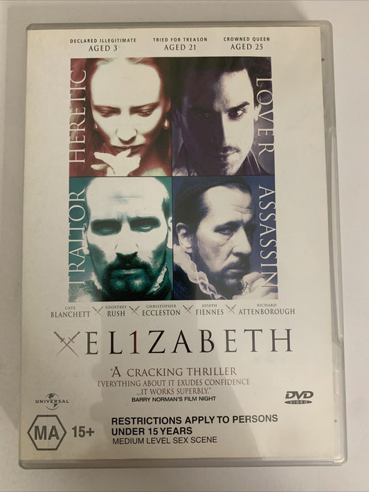 Elizabeth (DVD, 1998) Cate Blanchett, Geoffrey Rush  Region 4