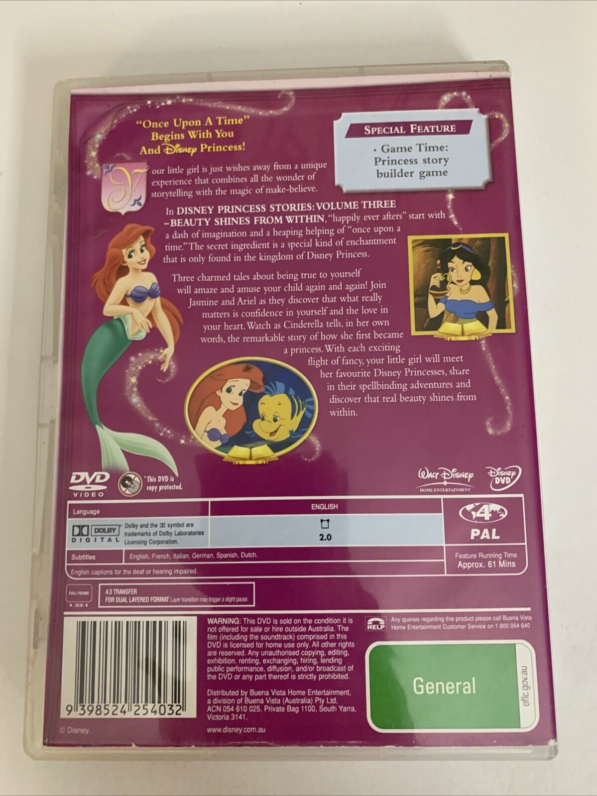 Disney Princess Stories : Beauty Shines From Within Volume 3 (DVD, 2006) Region4