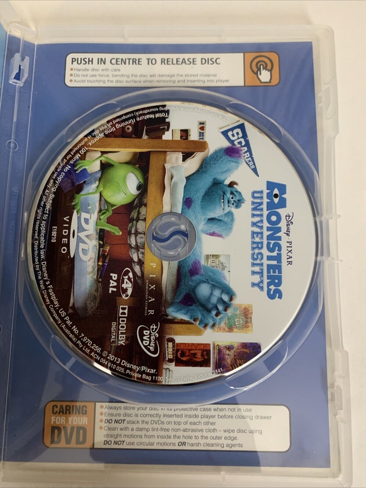 Monsters University (DVD, 2013) Disney Animated Film  Region 4