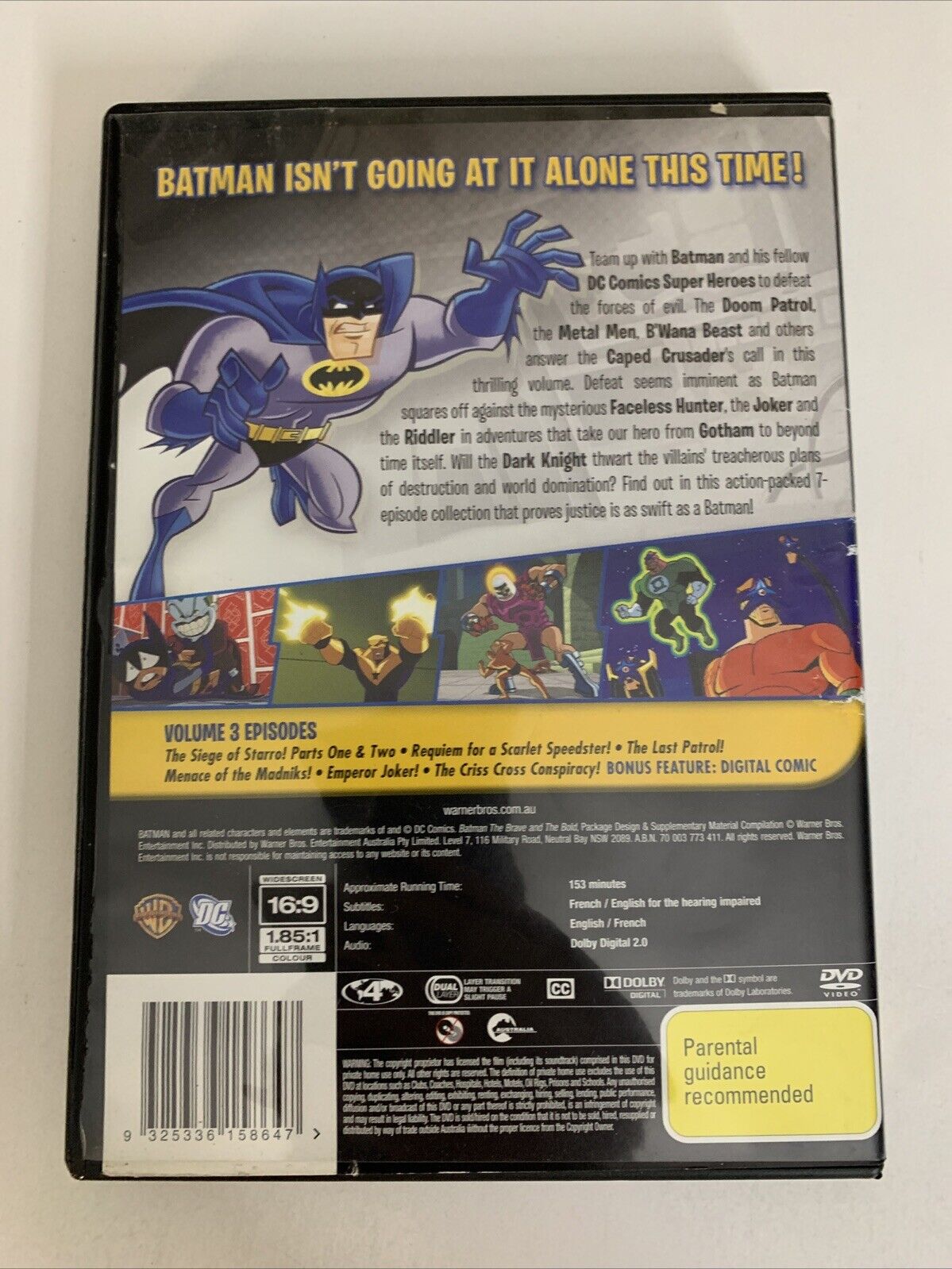 Batman The Brave and the Bold : Season 2 Part 1 Vol 3 (DVD, 2009) Region 4