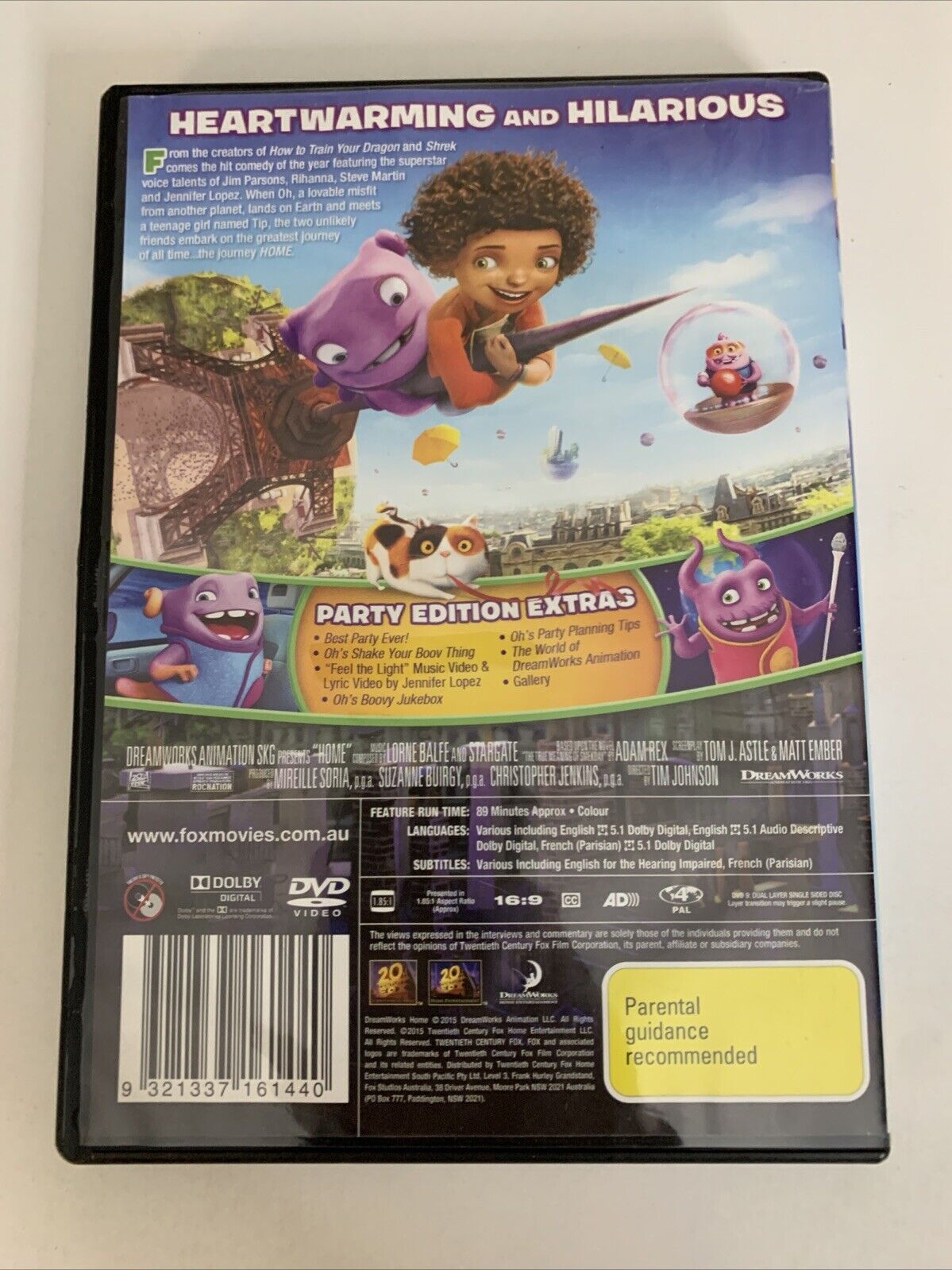 Home : Party Edition (DVD, 2014) Jennifer Lopez DreamWorks Animation  Region 4