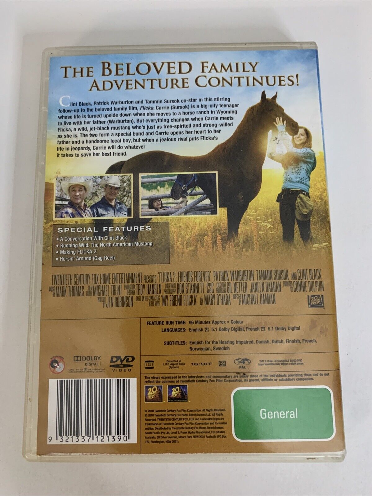 Flicka 2 Friends Forever (DVD, 2010) Clint Black, Tammin Sursok  Region 4