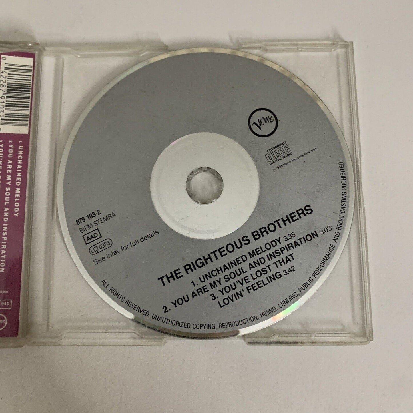 The Righteous Brothers – Unchained Melody (CD, 1990) Single