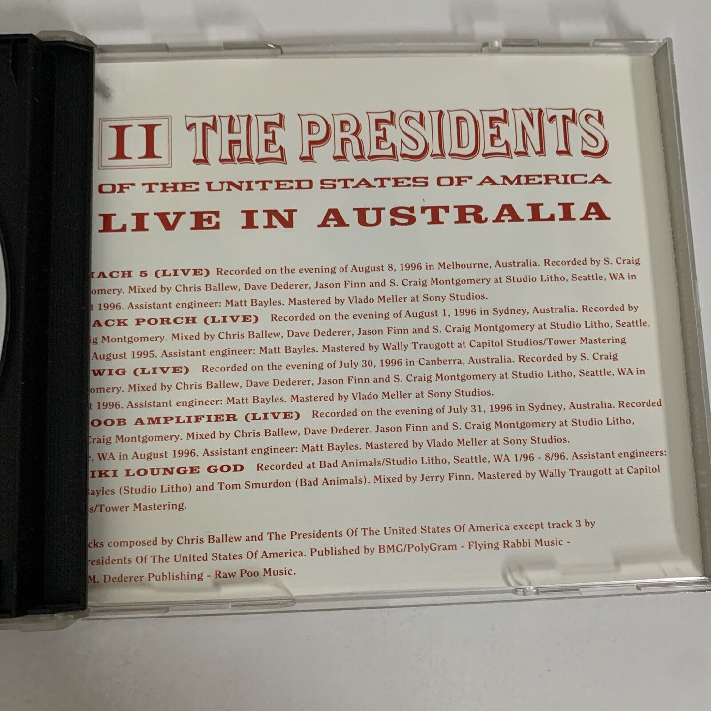 The Presidents Of The United States Of America – II (CD, 1996, 2CD) Limited Ed