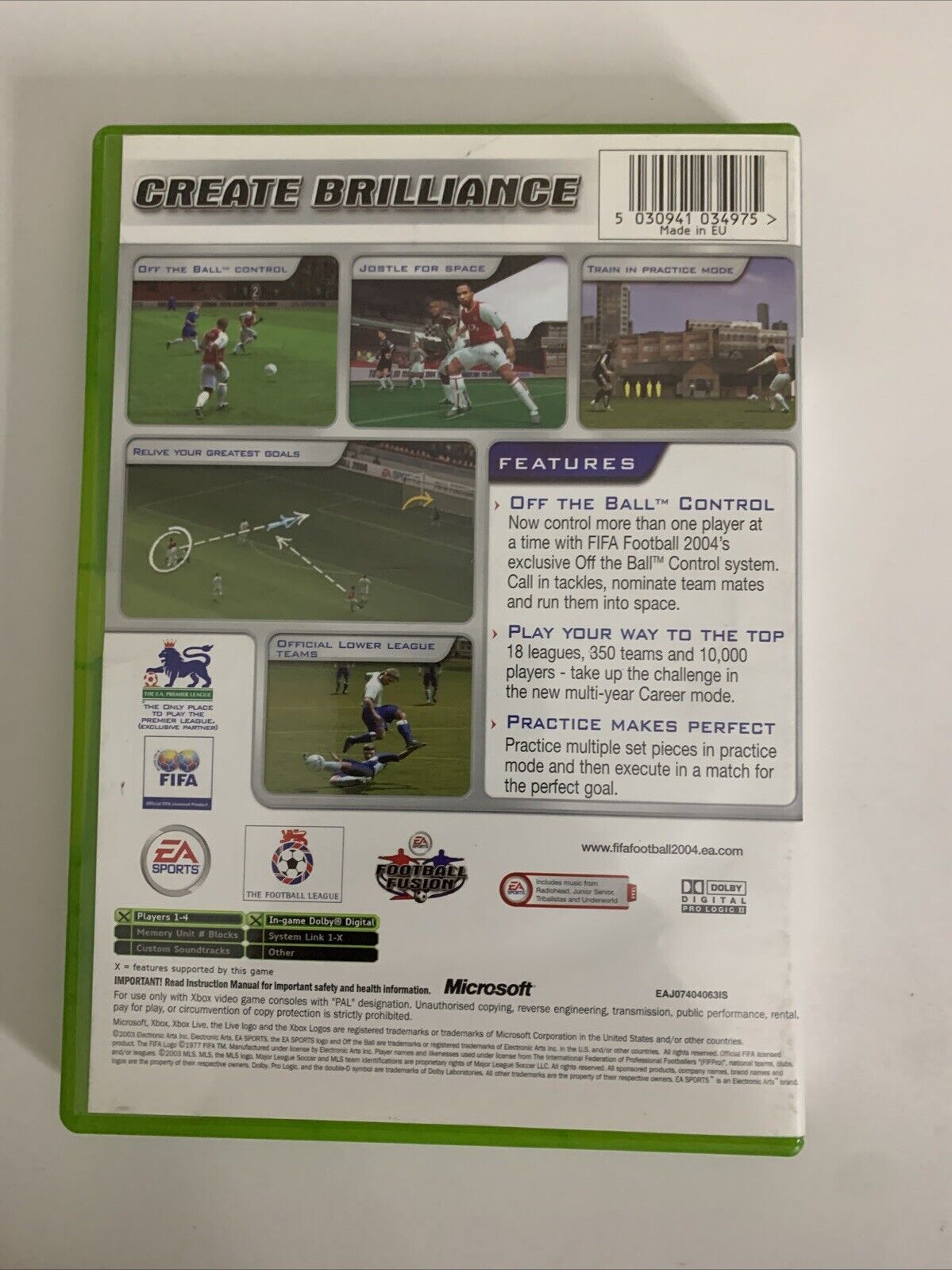 FIFA Football 2004 Microsoft XBOX Original PAL Game Complete