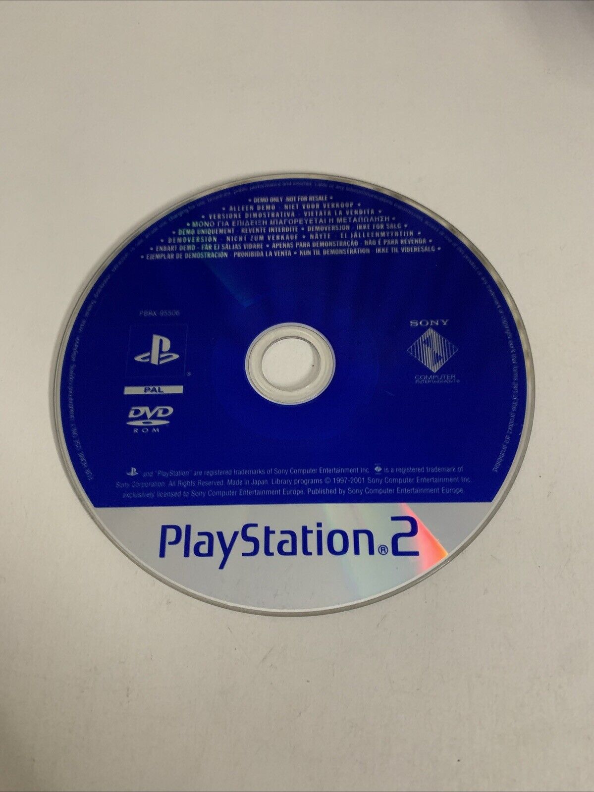 PlayStation 2 Demo Disc Launch Disc PAL 2001 PBX-95506