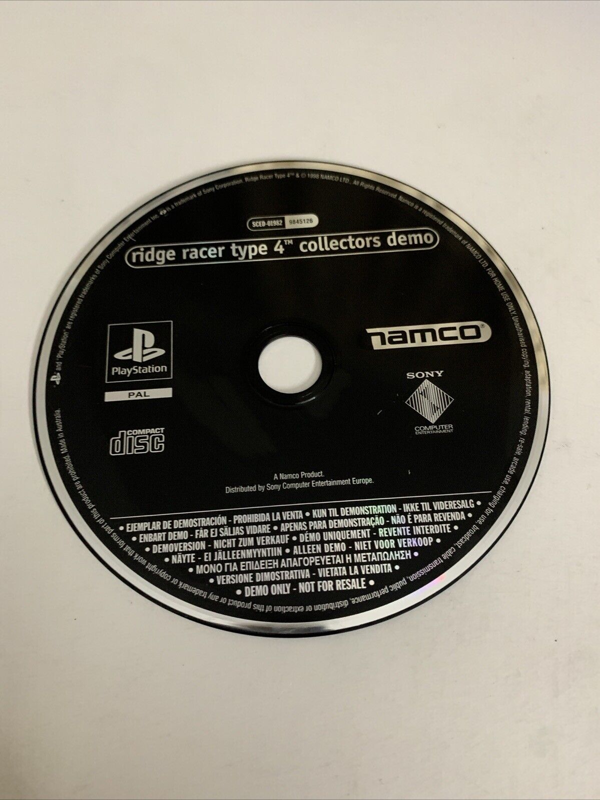 Ridge Racer Type 4 Collectors Demo PS1 PAL 1999 Namco SCED-01982