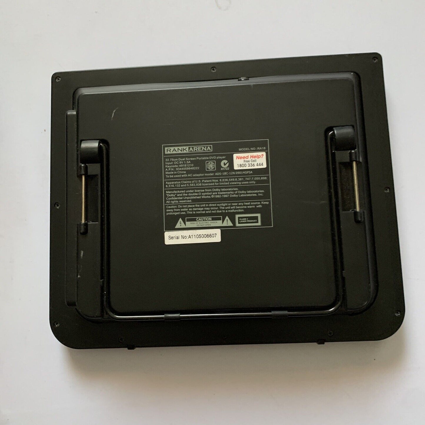 Rank Arena 22.7cm Portable DVD Player *Doesn't Read DVD For Parts Or Repair