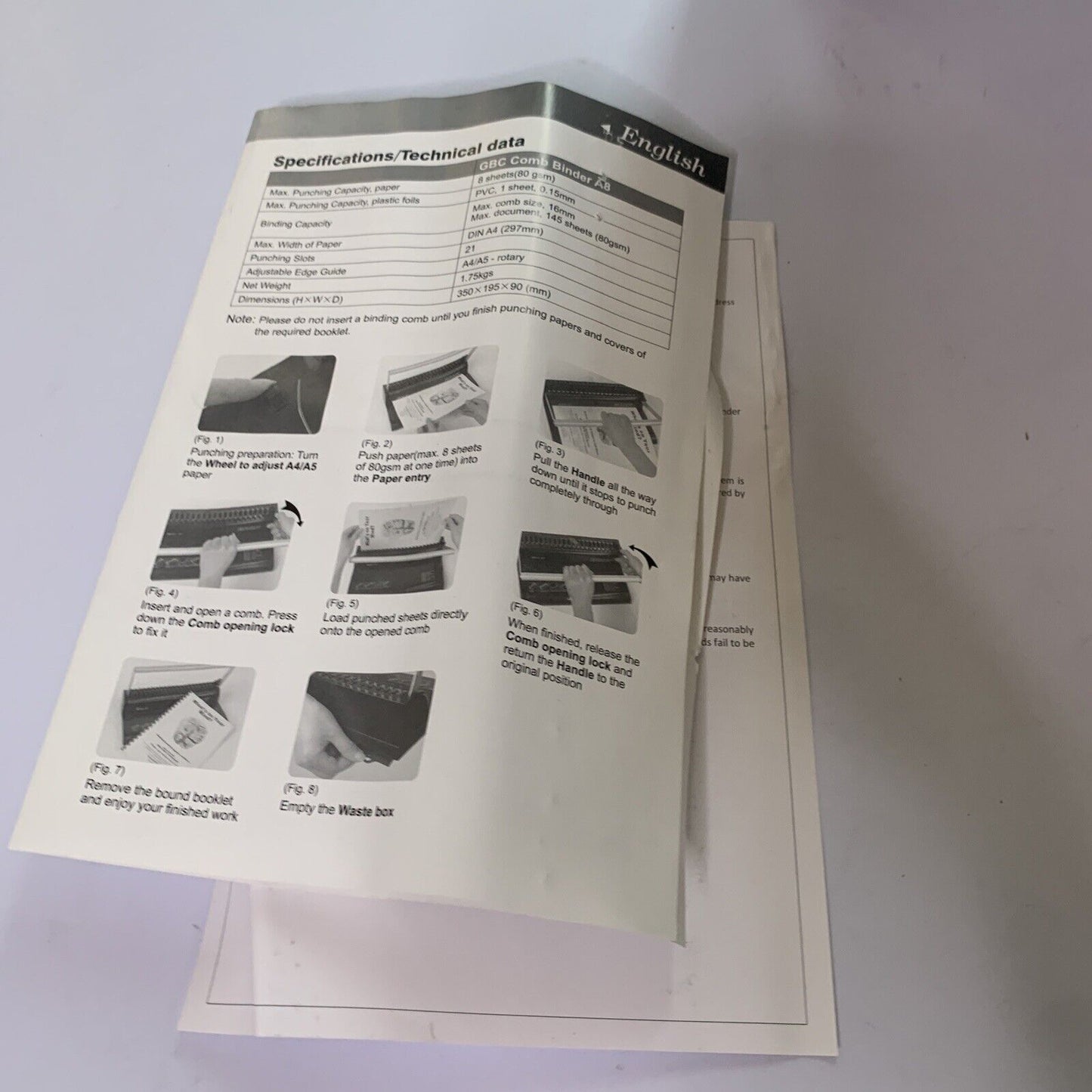 GBC Creative A8 Comb Binding Machine