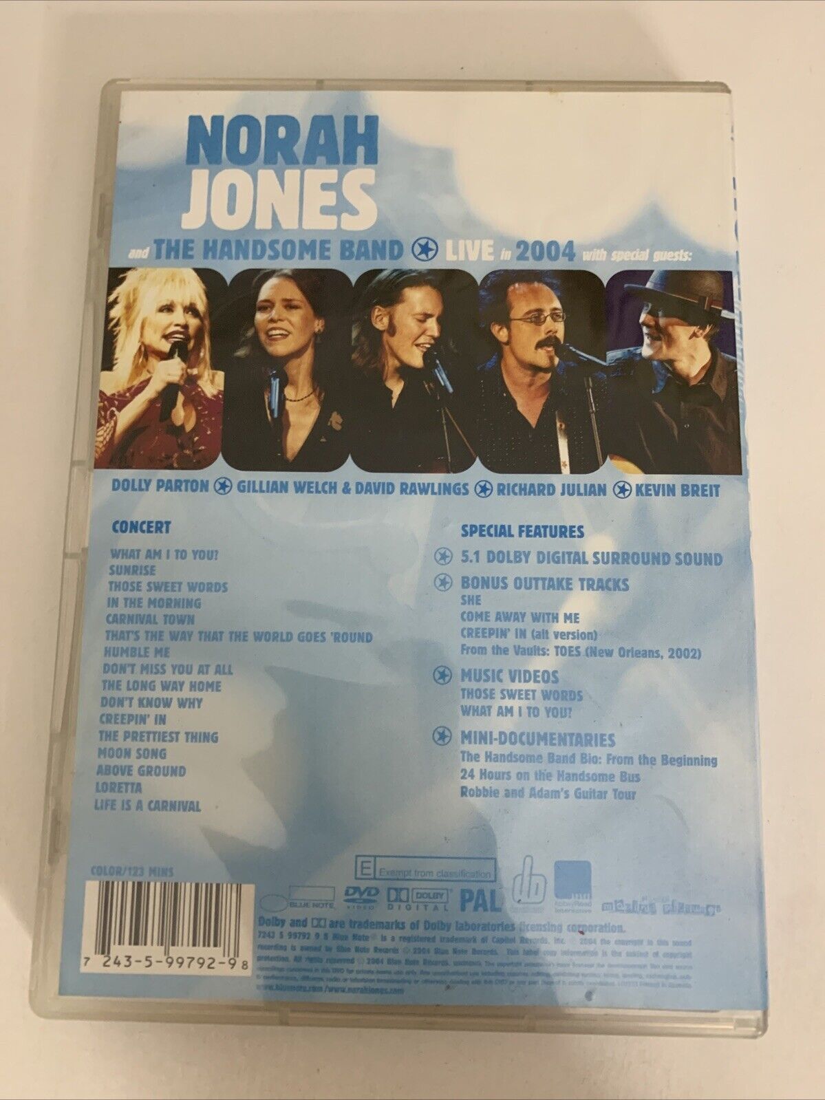 Norah Jones And The Handsome Band Live 2004 (DVD, 2004) All Regions