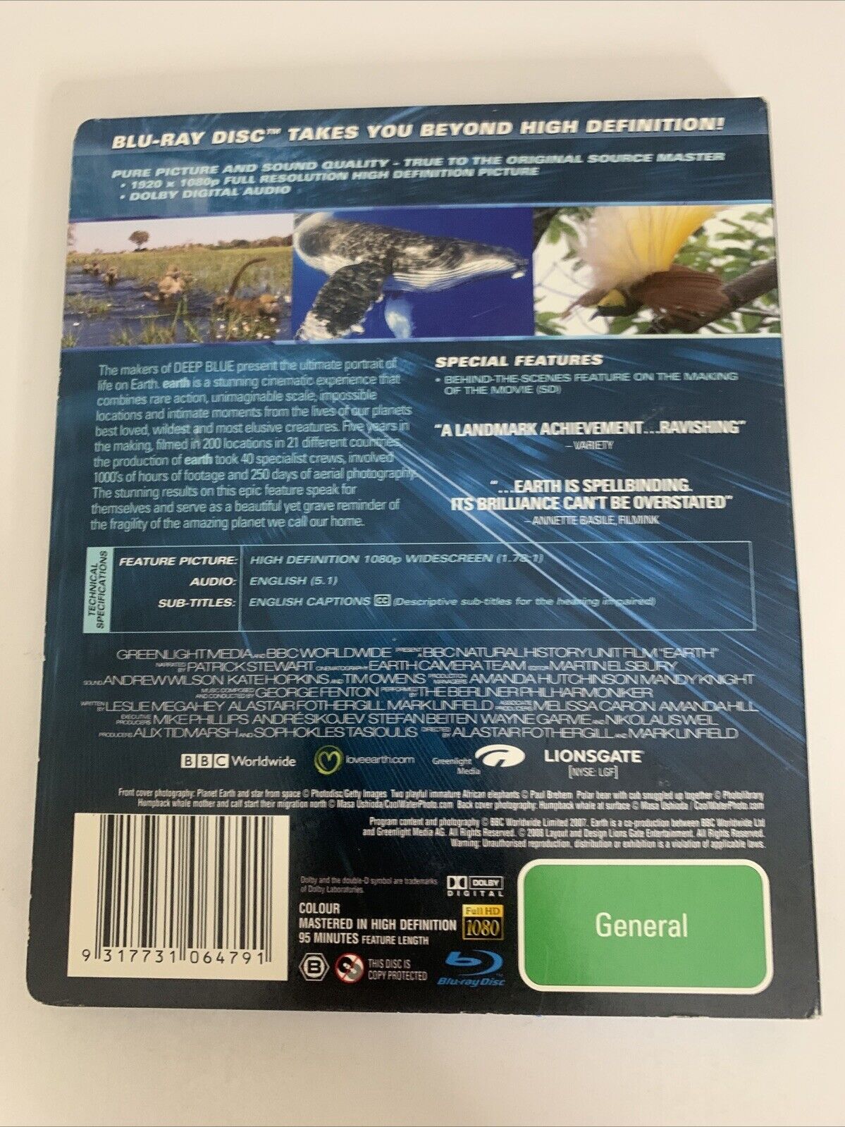 Earth (Blu-ray, 2007) Documentary Natural World  Region B