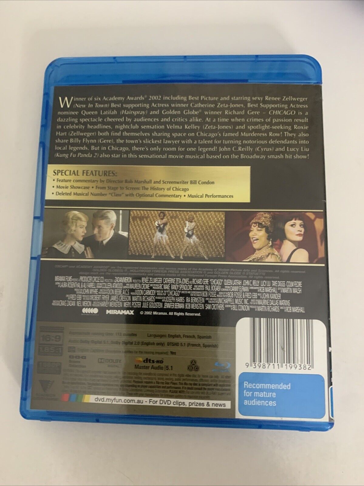 Chicago (Blu-ray, 2002) Catherine Zeta-Jones, Richard Gere, Renee Zellweger