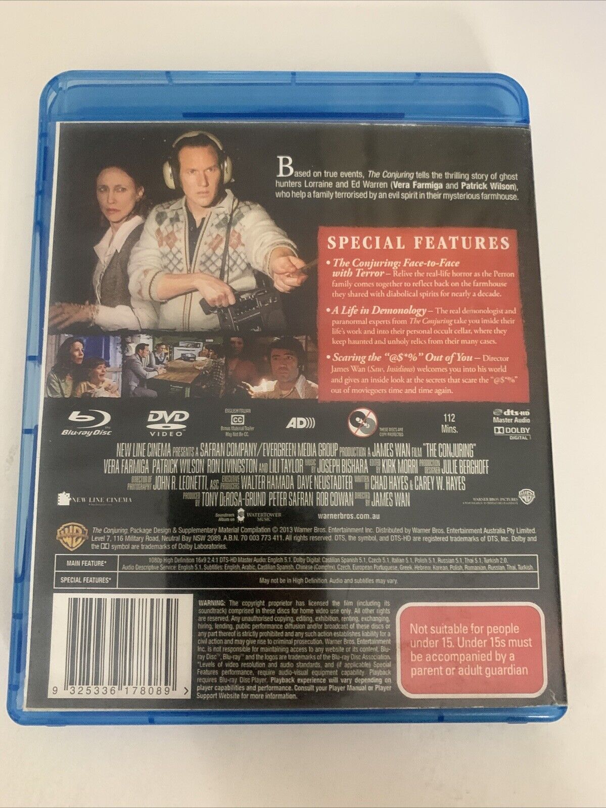 The Conjuring (Blu-ray, 2013) Patrick Wilson, Vera Farmiga  Horror Film
