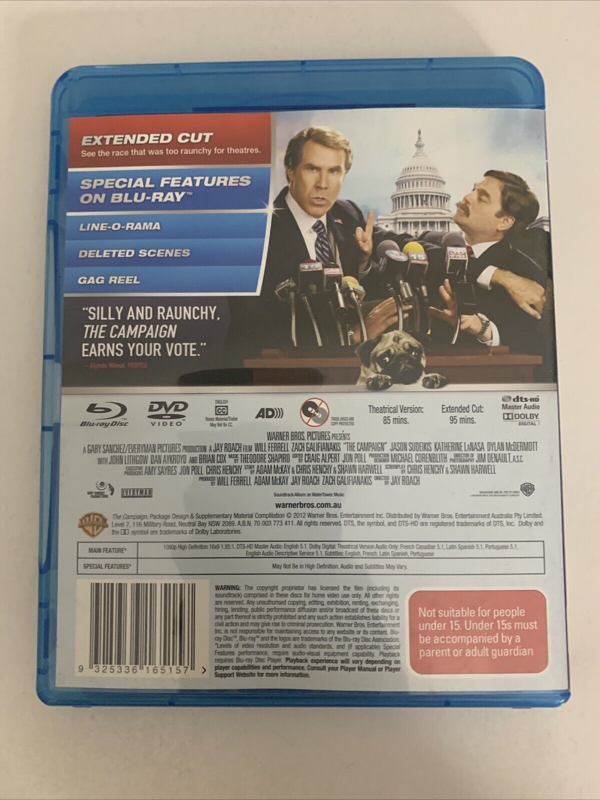 The Campaign : Extended Cut (Blu-ray + DVD, 2012) Will Ferrell, Zach Galifianaki