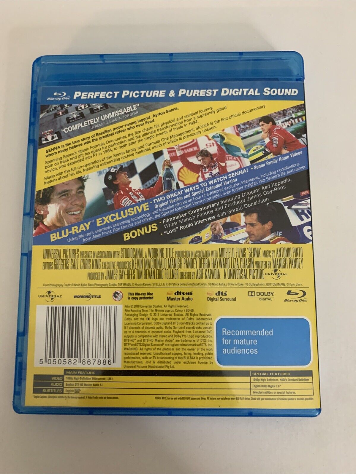 Senna (Blu-ray, 2011) Formula 1 Racing Documentary  All Regions