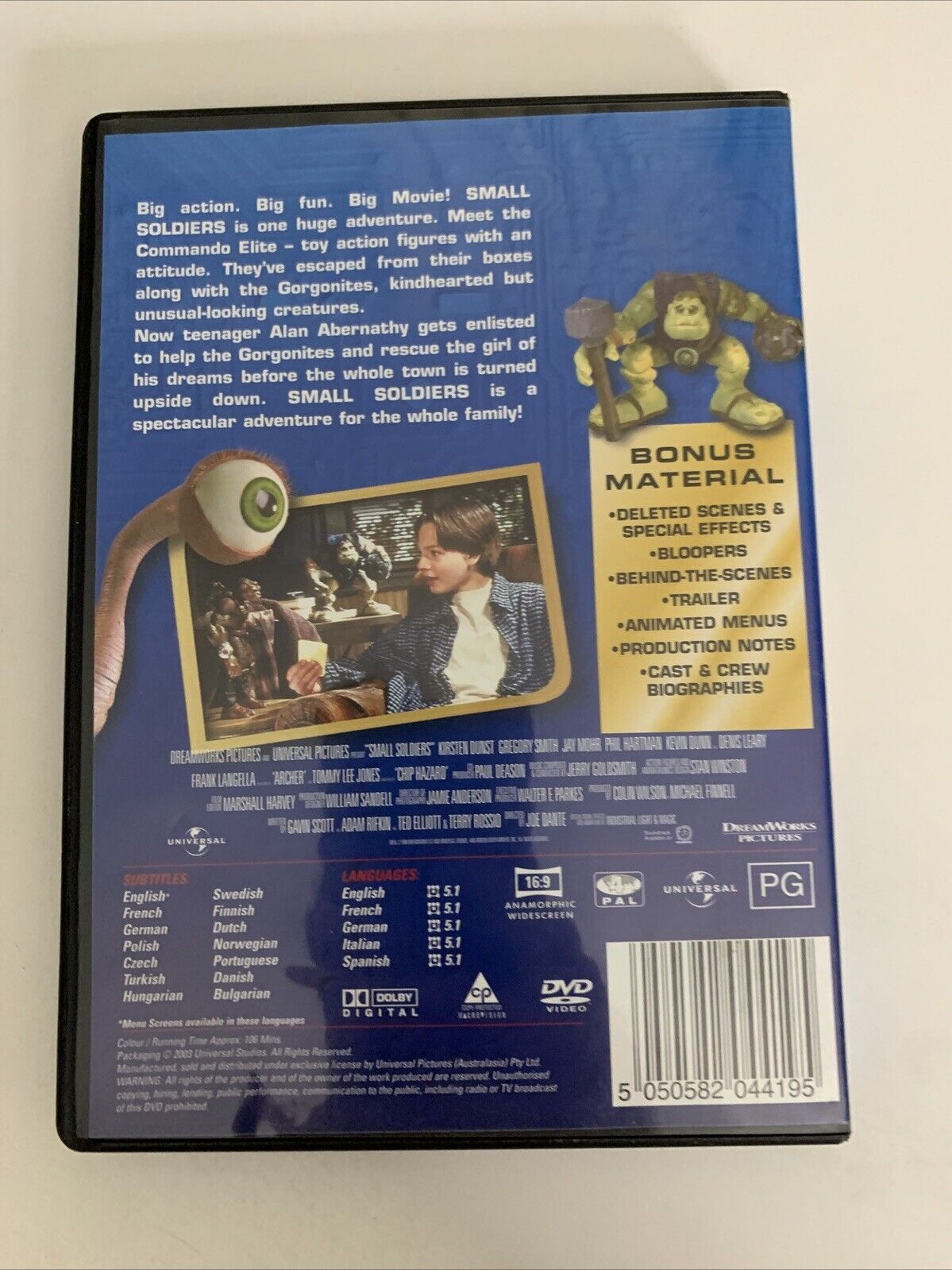 Small Soldiers (DVD, 1998) Kirsten Dunst, Phil Hartman, Jay Mohr Region 4