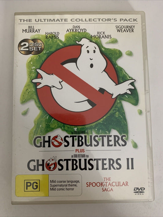 Ghostbusters 1 & 2 (DVD, 1984, 2-Disc) Bill Murray, Dan Aykroyd, Harold Ramis
