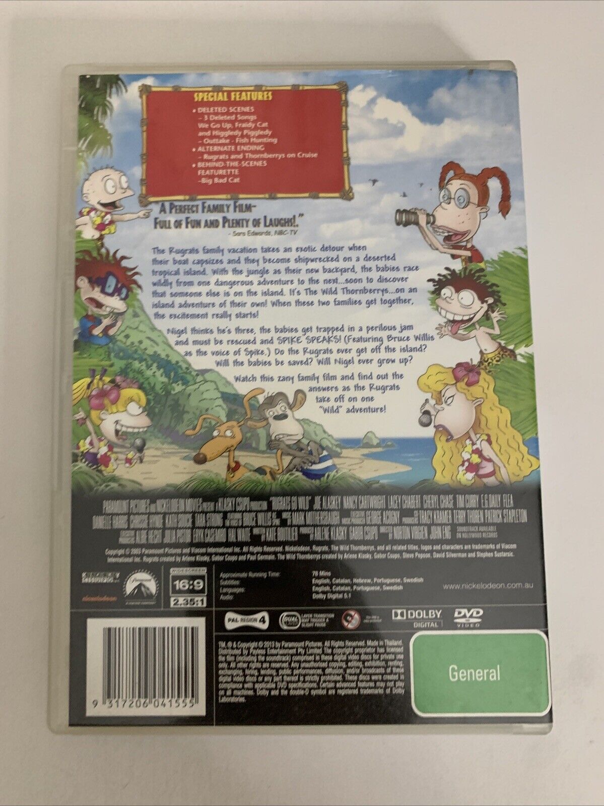 Rugrats Go Wild (DVD, 2003) Nickelodeon Animated Film  Region 4