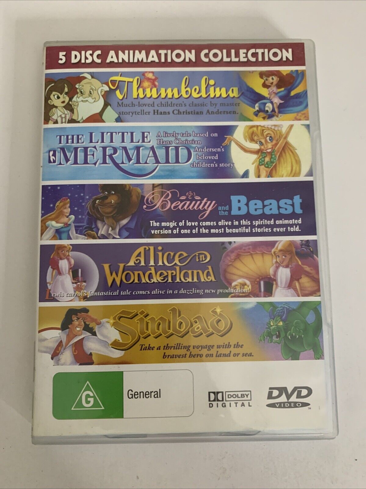 Thumbelina / Little Mermaid/ Beauty & The Beast/ Alice in Wonderland/ Sinbad DVD