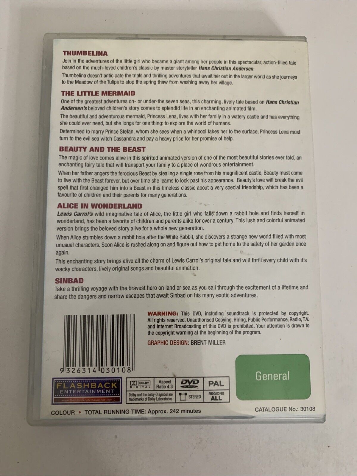 Thumbelina / Little Mermaid/ Beauty & The Beast/ Alice in Wonderland/ Sinbad DVD