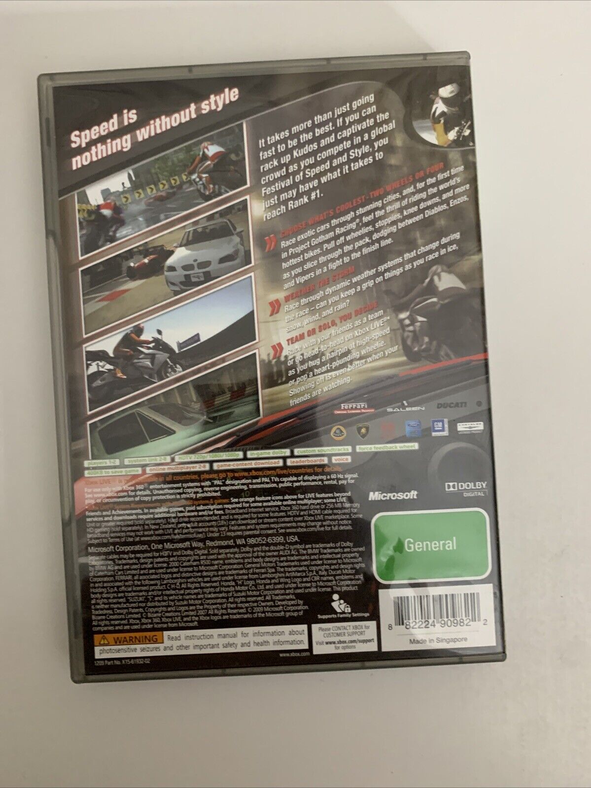 Project Gotham Racing PGR4 Microsoft XBOX 360 PAL 2009 Racing Game Complete