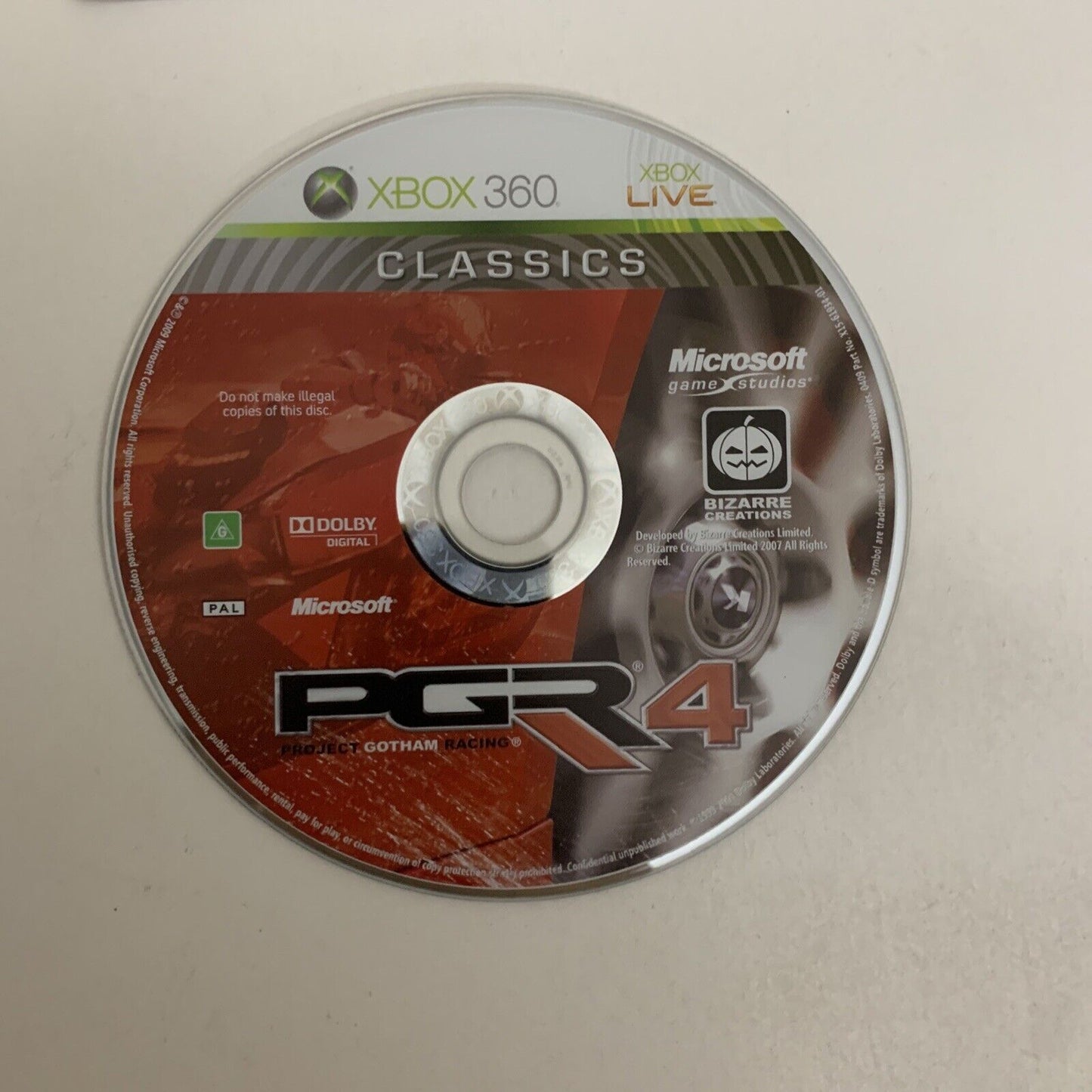 Project Gotham Racing PGR4 Microsoft XBOX 360 PAL 2009 Racing Game Complete