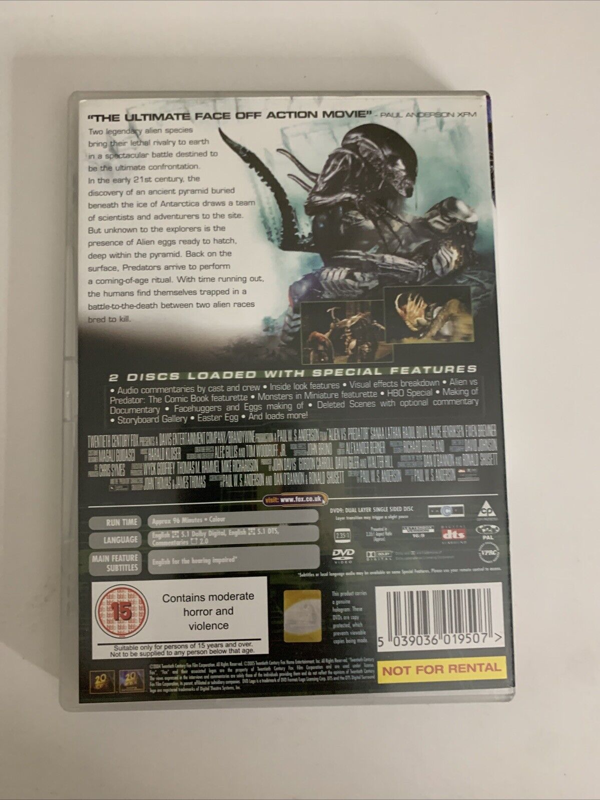 Alien Vs Predator (DVD, 2004, 2-Disc) Lance Henriksen  Region 2