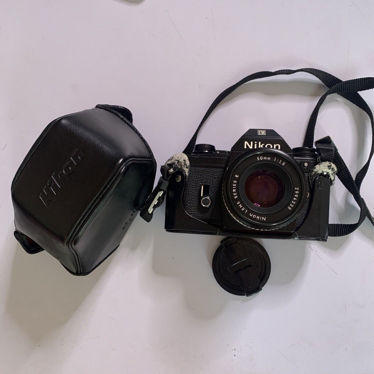 Nikon EM 35mm Film Camera SLR Nikon Series E 50mm 1:1.8 Lens Made in Japan