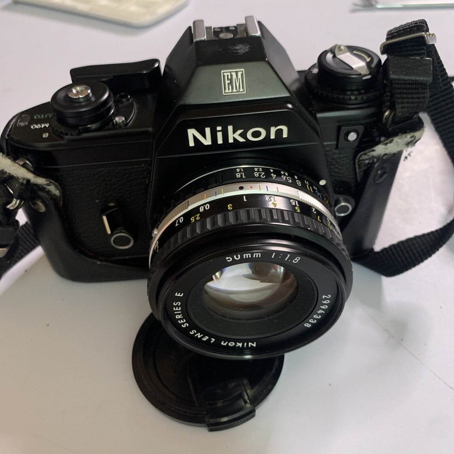 Nikon EM 35mm Film Camera SLR Nikon Series E 50mm 1:1.8 Lens Made in Japan