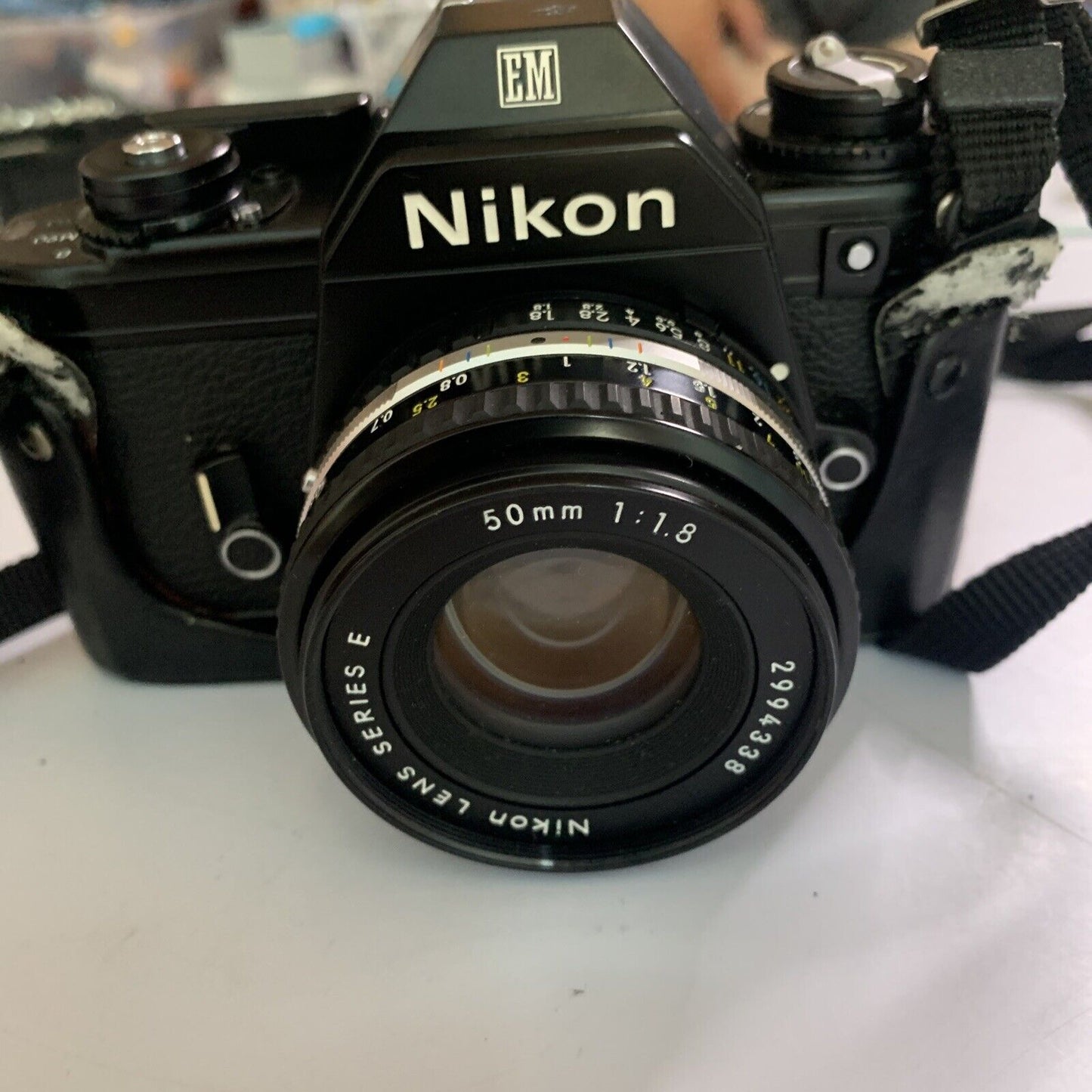 Nikon EM 35mm Film Camera SLR Nikon Series E 50mm 1:1.8 Lens Made in Japan