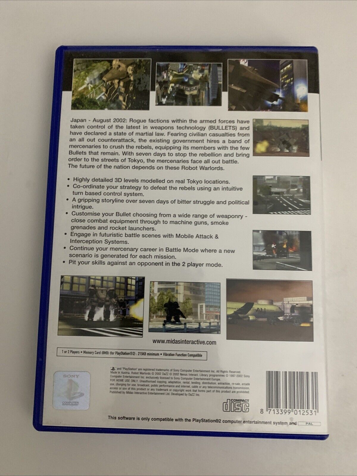 Robot Warlords PS2 Sony PlayStation 2 PAL 2002 Game Complete