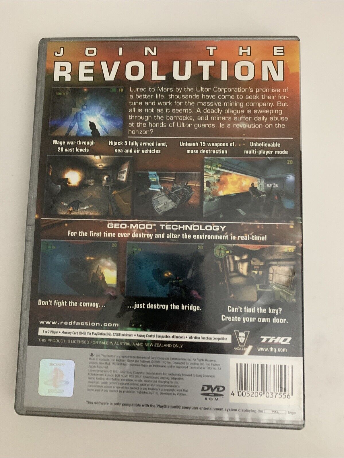 Red Faction PS2 Sony PlayStation 2 PAL Shooter Game Complete