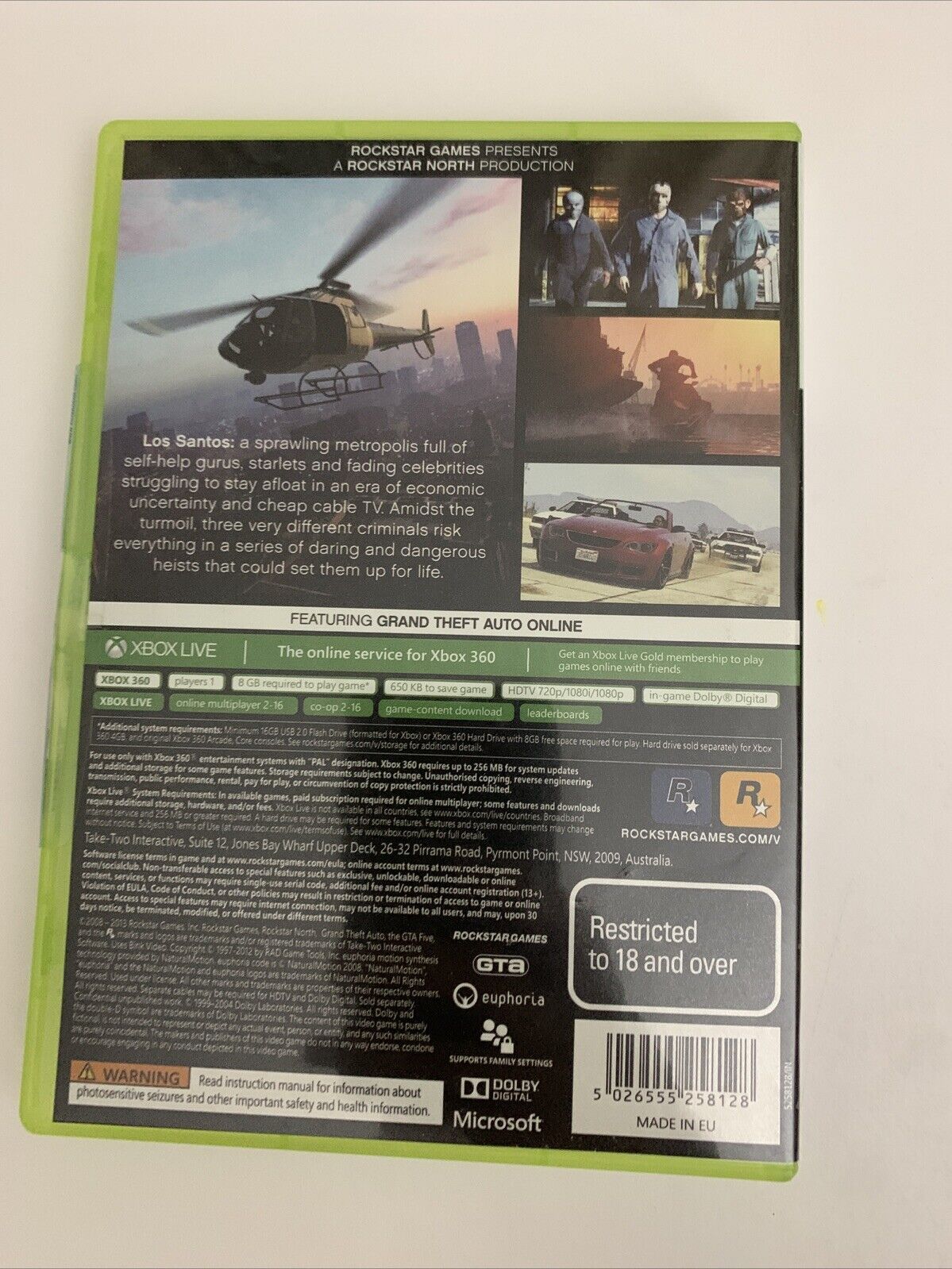 Grand Theft Auto V  Microsoft Xbox 360 PAL 2013 Game + Map Complete