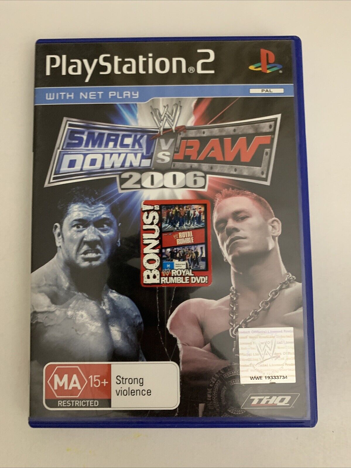 WWE Smackdown vs Raw 2006 PS2 Sony Playstation 2 PAL Wrestling Game + DVD