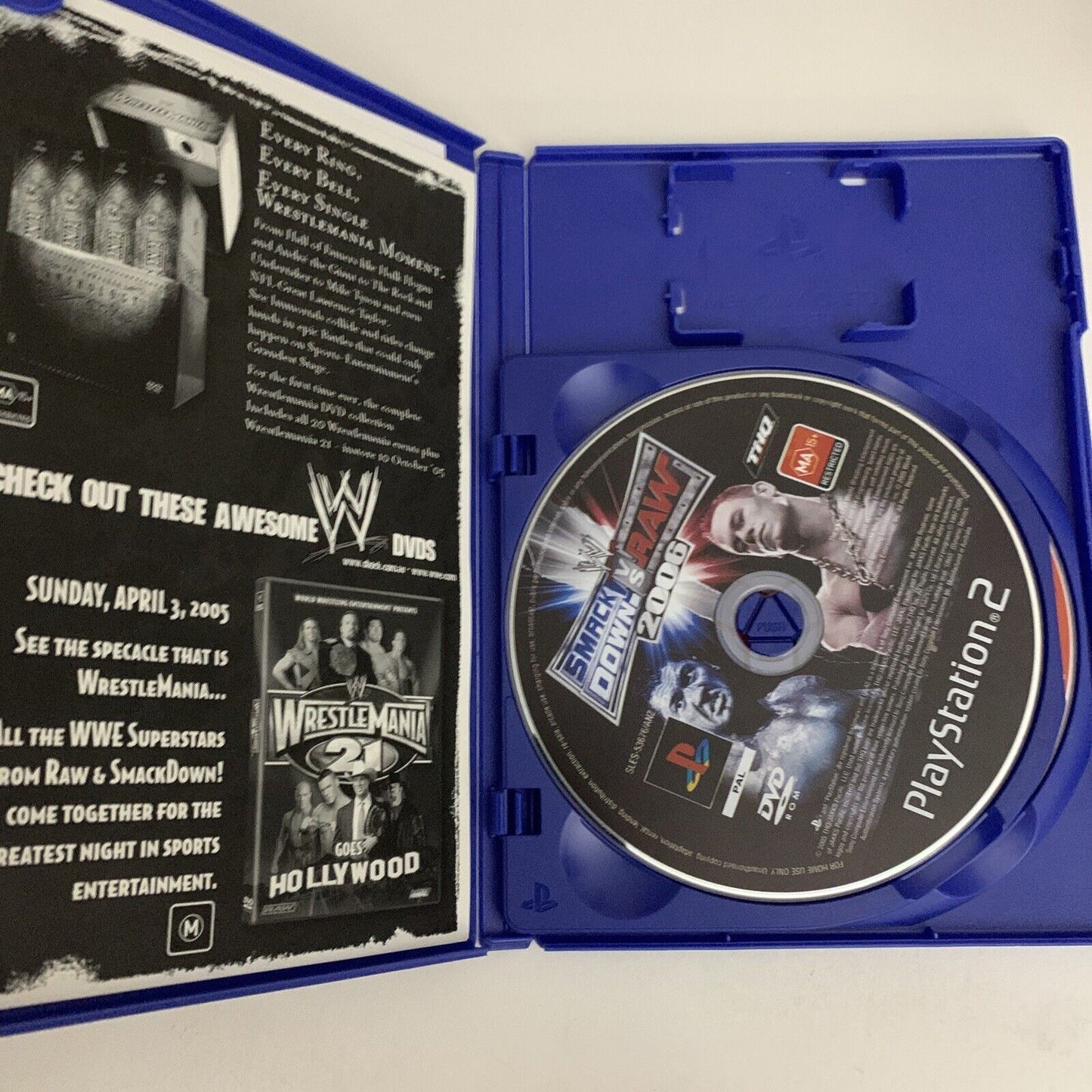 WWE Smackdown vs Raw 2006 PS2 Sony Playstation 2 PAL Wrestling Game + DVD