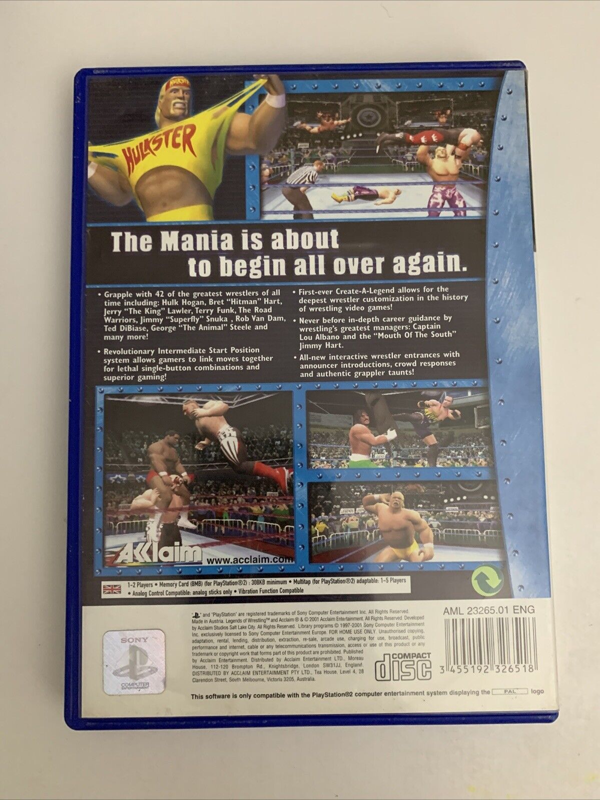 Legends Of Wrestling PS2 Sony PlayStation PAL 2001 Game Complete