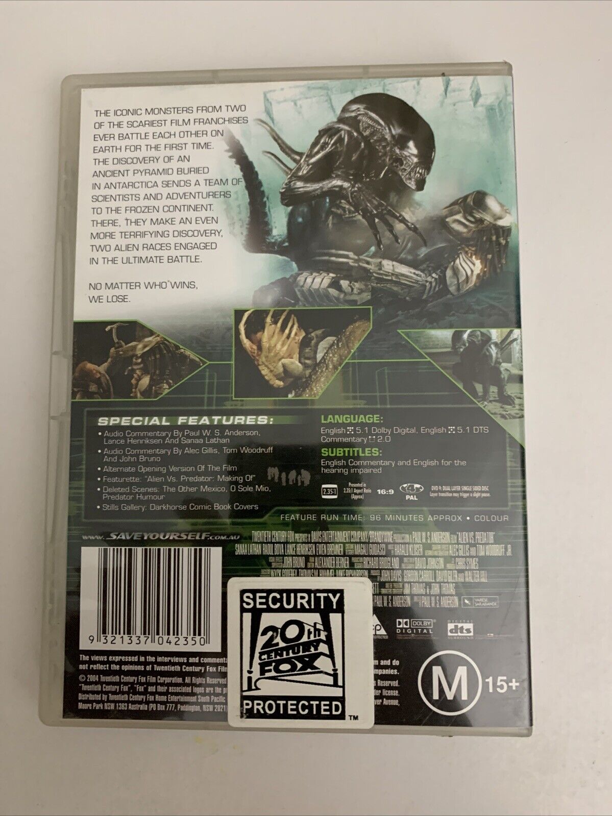 Alien Vs Predator (DVD, 2004) Lance Henriksen Region 4