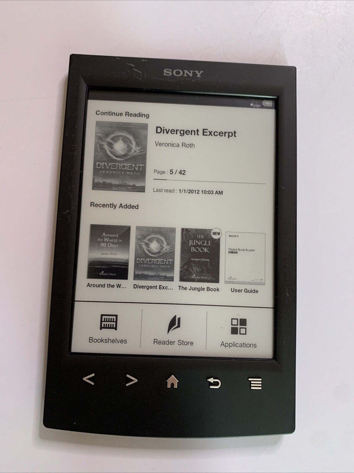 Sony Digital Book eReader 6" WiFi Touch Screen PRS-T2