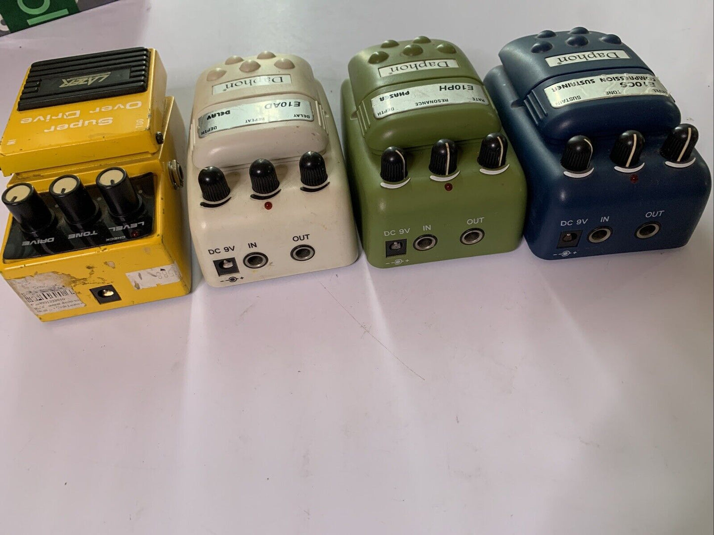 4x Guitar Pedals Vintage Lazer Super Over Drive Daphon *Untested For Parts