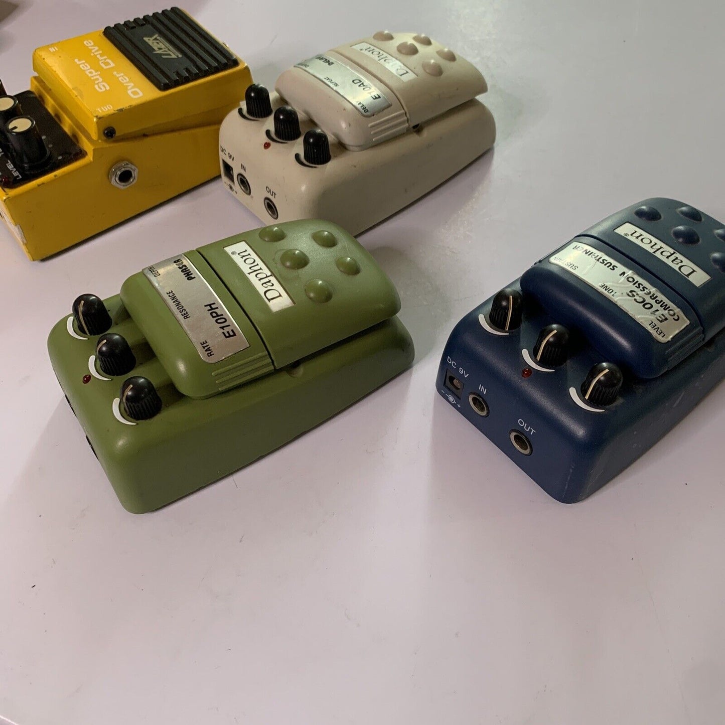4x Guitar Pedals Vintage Lazer Super Over Drive Daphon *Untested For Parts