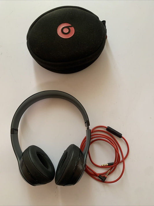 Beats Solo Headphones Wired 3.5mm with Case